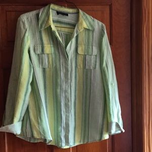 Jones New York button down linen blouse
